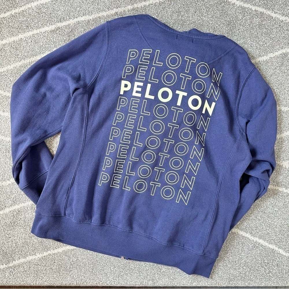 Peloton Purple Blue Full Zip Soft Hoodie Sweatshirt - Picture 2 of 6